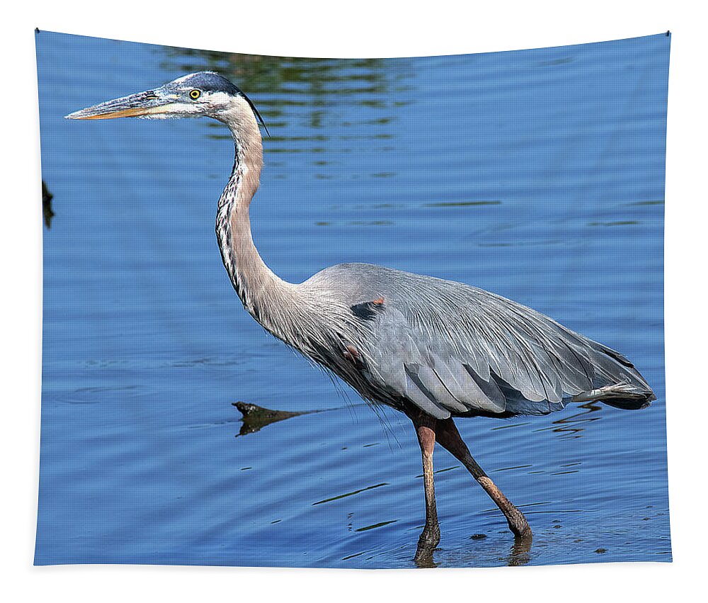 Nature Tapestry featuring the photograph Great Blue Heron DMSB0167 by Gerry Gantt