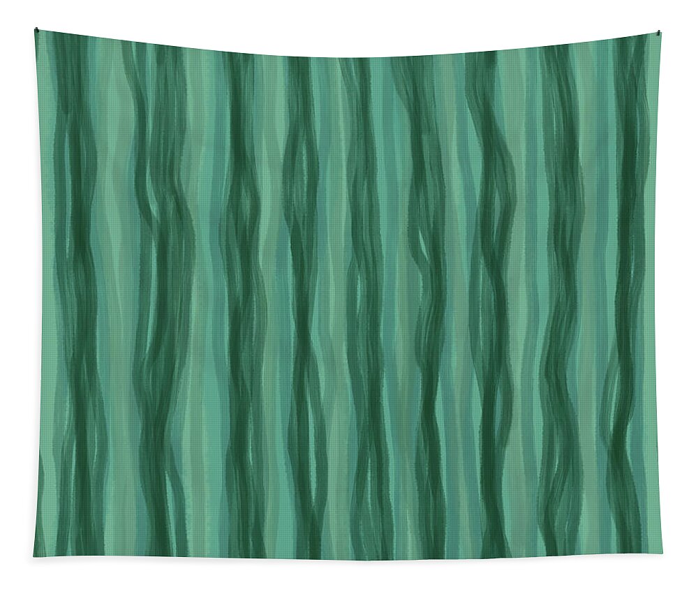 Green Stripes Tapestry featuring the digital art Green Stripes by Annette M Stevenson