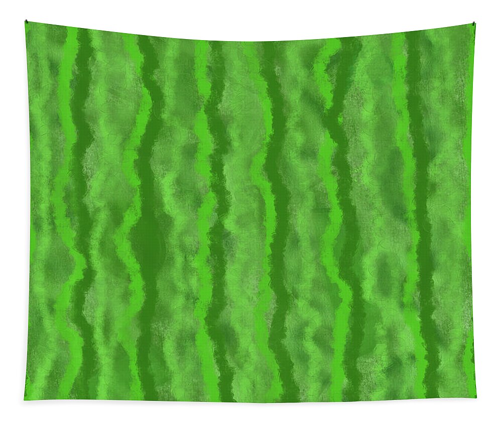 Green Wave Abstract Tapestry featuring the digital art Green Wave Beach Abstract by Annette M Stevenson