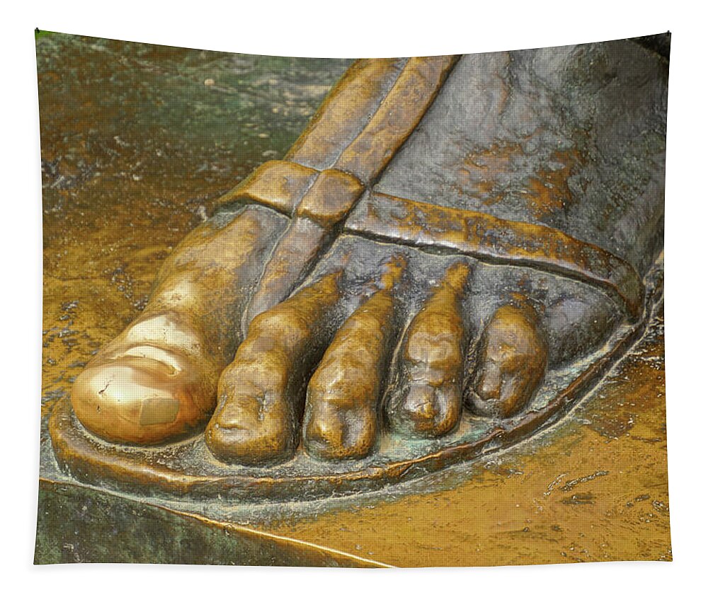 Croatia Tapestry featuring the photograph Grgur Ninski big toe rubbed shiny by Steve Estvanik