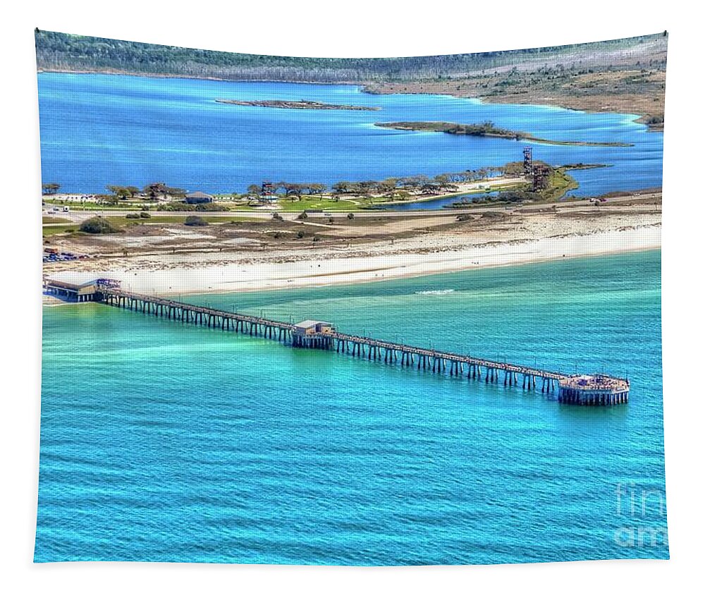 Gulf State Park Pier Tapestry featuring the photograph Gulf State Park Pier 7464P3 by Gulf Coast Aerials -