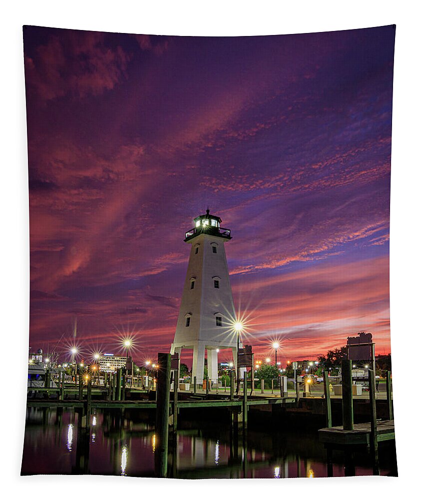 Lighthouse Tapestry featuring the photograph Gulfport Lighthouse by JASawyer Imaging
