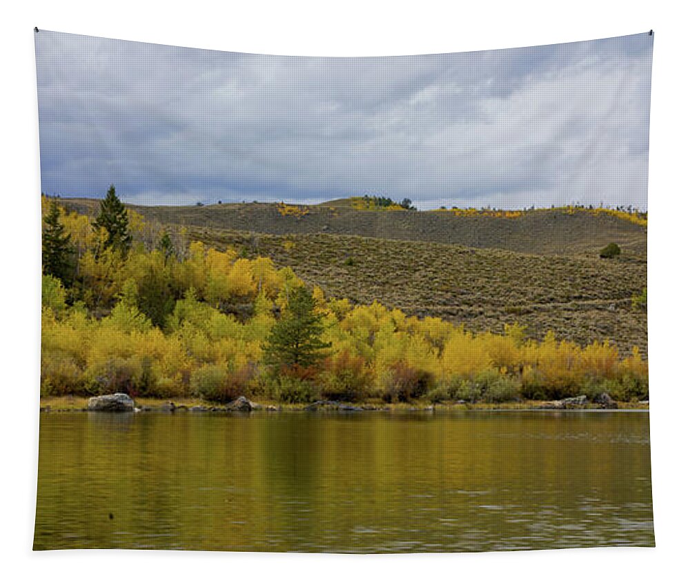 Fall Colors Tapestry featuring the photograph Half Moon Lake with Fall Colors by Julieta Belmont