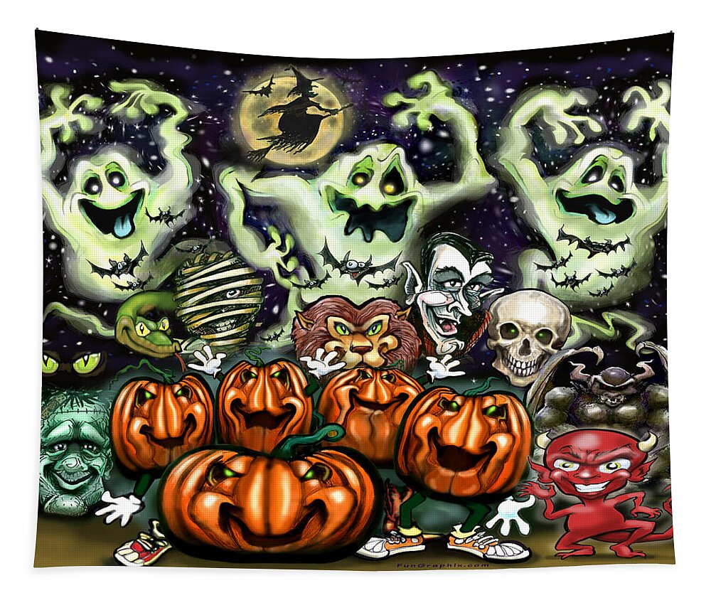 Halloween Tapestry featuring the digital art Halloween Fun by Kevin Middleton
