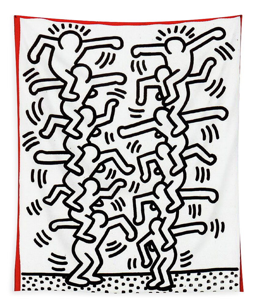 Haring Tapestry featuring the painting Haring by Haring