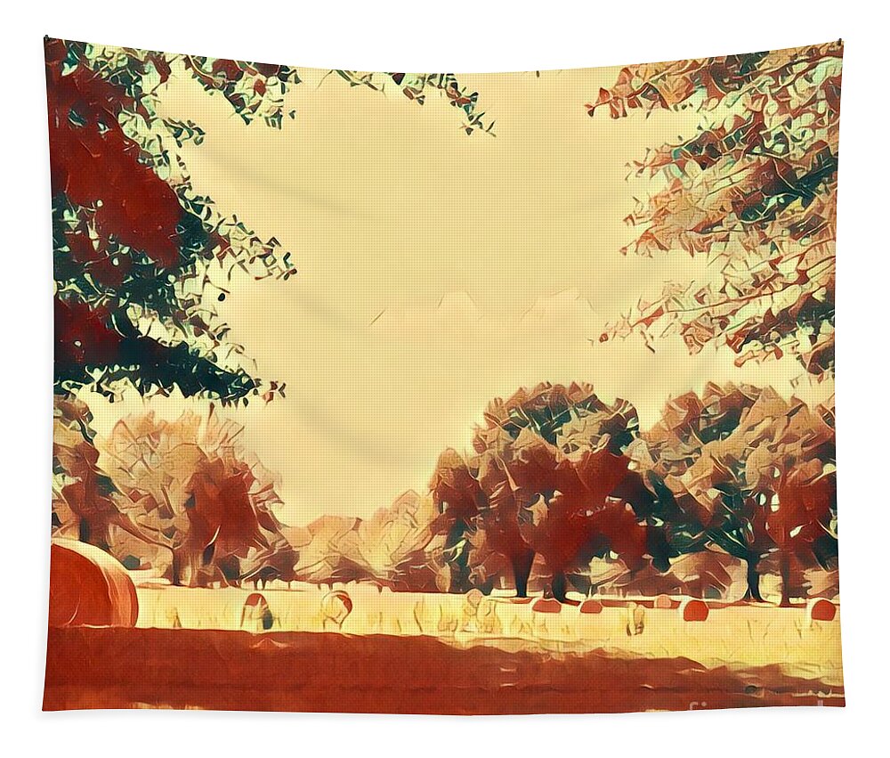 Wall Art Tapestry featuring the photograph Hay Bales by Karen Francis