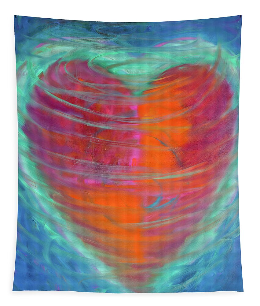 Heart Tapestry featuring the painting Heart and Soul Number three by Kerima Swain
