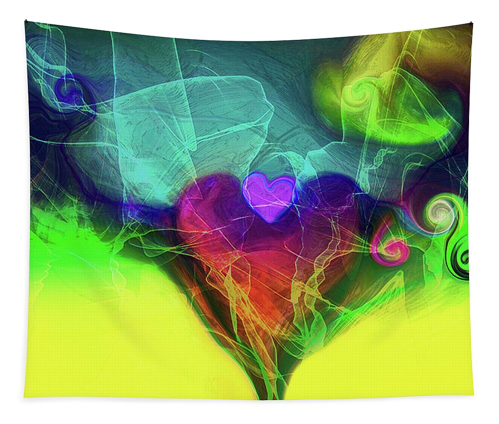 Heart Energy Tapestry featuring the digital art Heart Energy by Linda Sannuti
