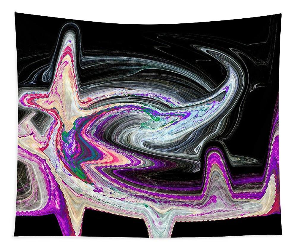 Heart Tapestry featuring the digital art Heart Monitor Waveform Abstract Purple by Don Northup