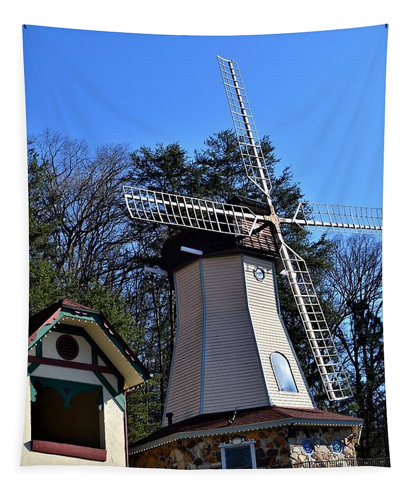 Helen Georgia Windmill Tapestry featuring the photograph Helen Georgia Windmill by Warren Thompson