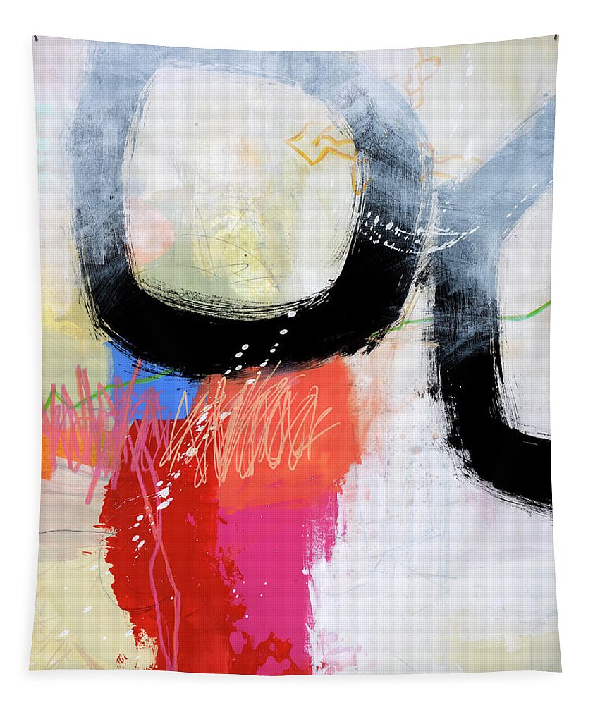 Abstract Art Tapestry featuring the painting Hell or High Water #1 by Jane Davies