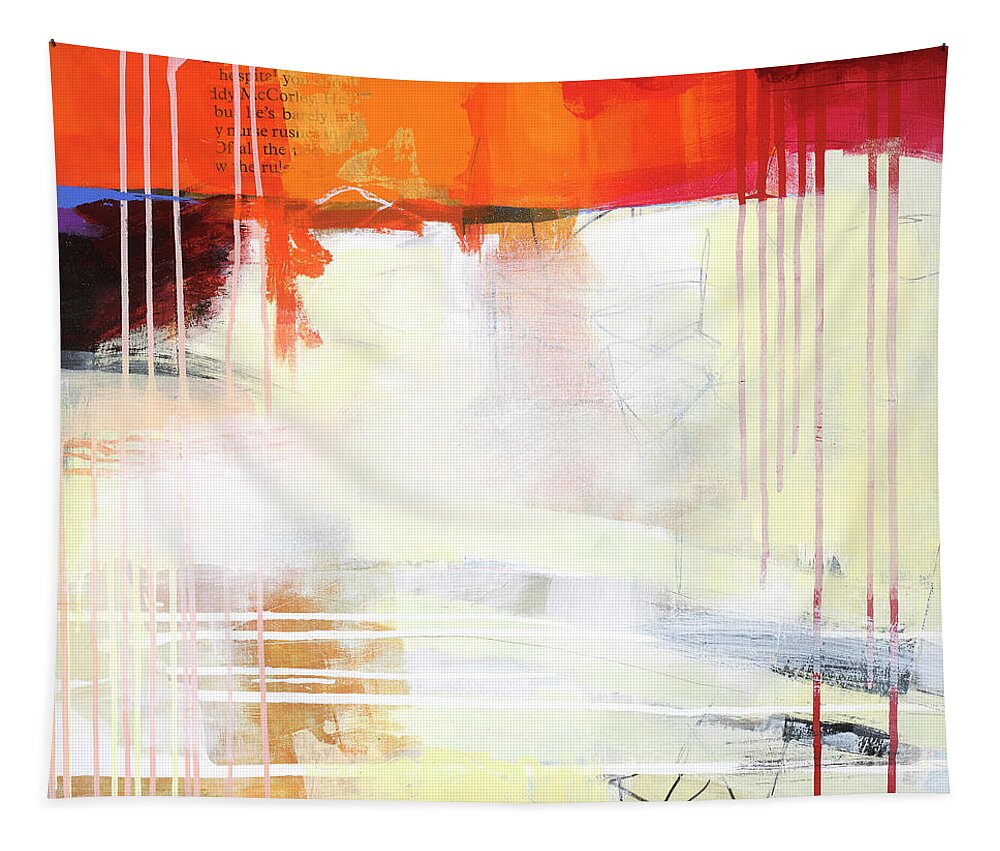 Abstract Art Tapestry featuring the painting Hell or High Water #3 by Jane Davies