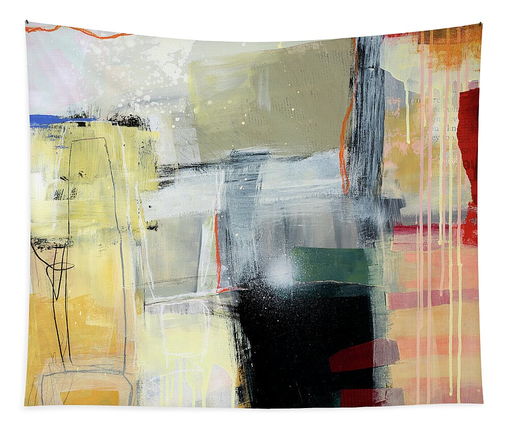 Abstract Art Tapestry featuring the painting Hell or High Water #4 by Jane Davies