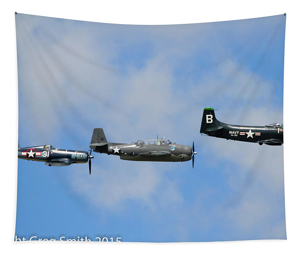 F4u Skyraider Douglas Sbd Dauntless Tapestry featuring the photograph Heritage Flight by Greg Smith