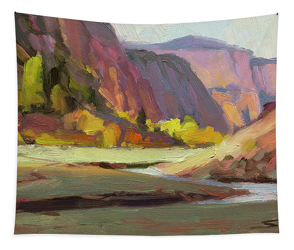 Zion Tapestry featuring the painting Hidden Valley by Steve Henderson