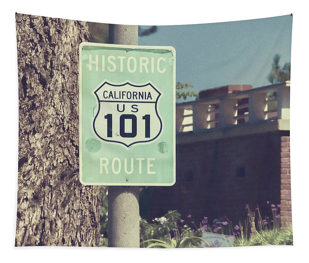 Square Tapestry featuring the photograph Historic California 101 by Lenore Locken