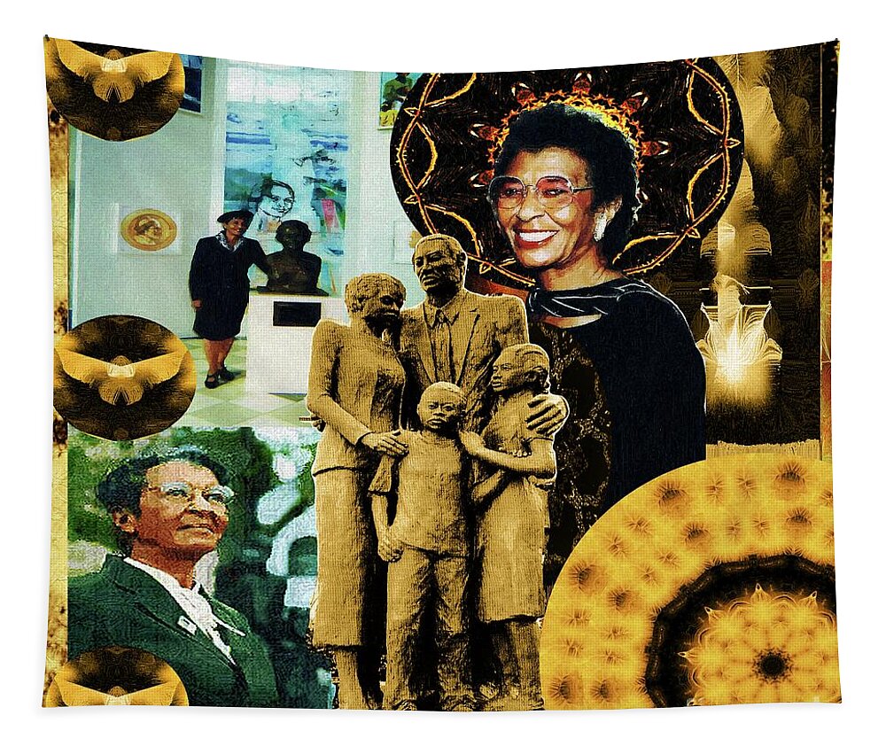 Juneteenth Tapestry featuring the mixed media Historic Triumph of Dr. Abigail Jordan by Aberjhani