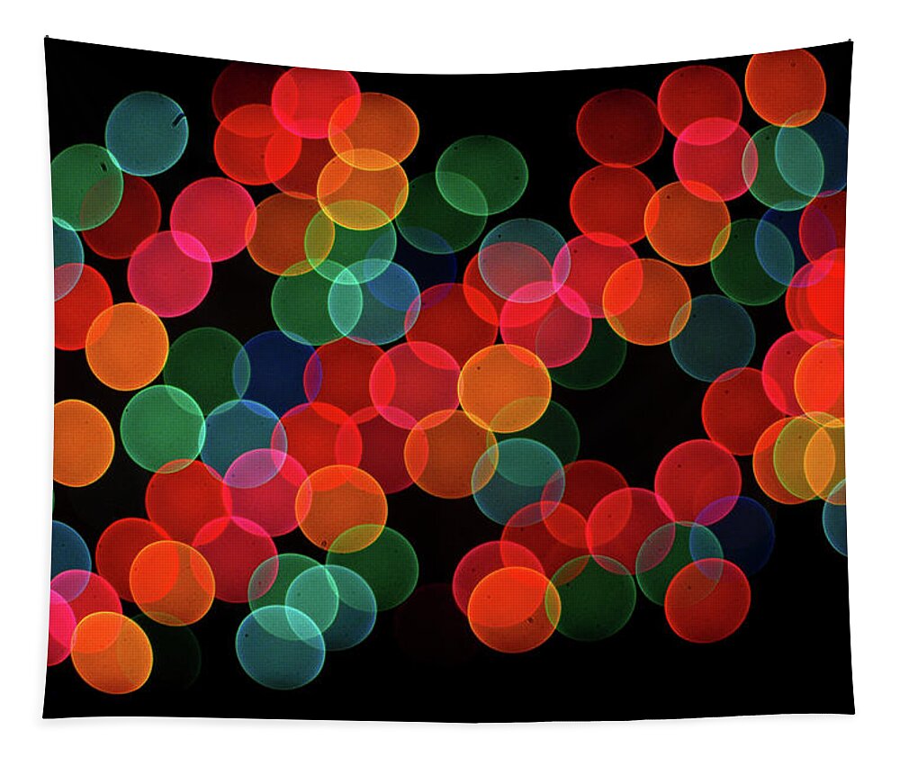 Abstract Tapestry featuring the photograph Holiday Lights by Ron Roberts