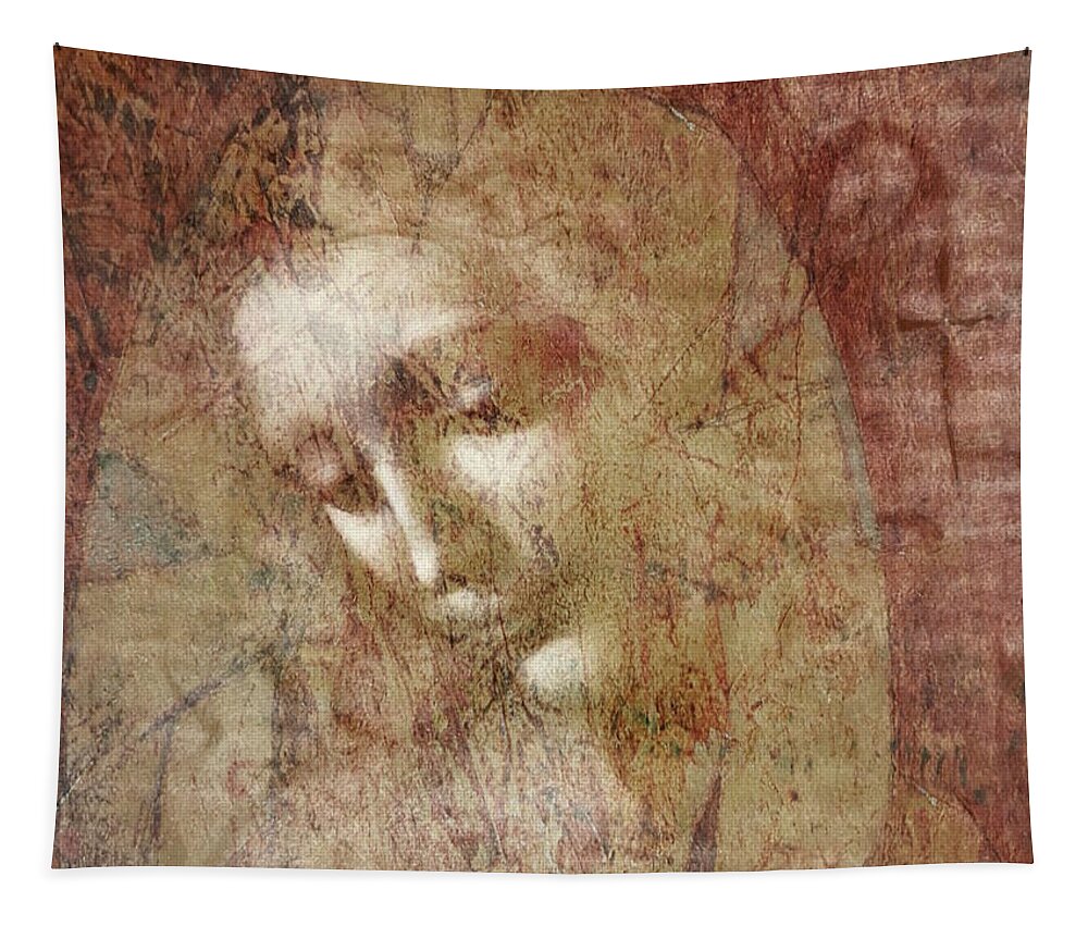 Renaissance Tapestry featuring the mixed media Holy Prayer by Paul Lovering