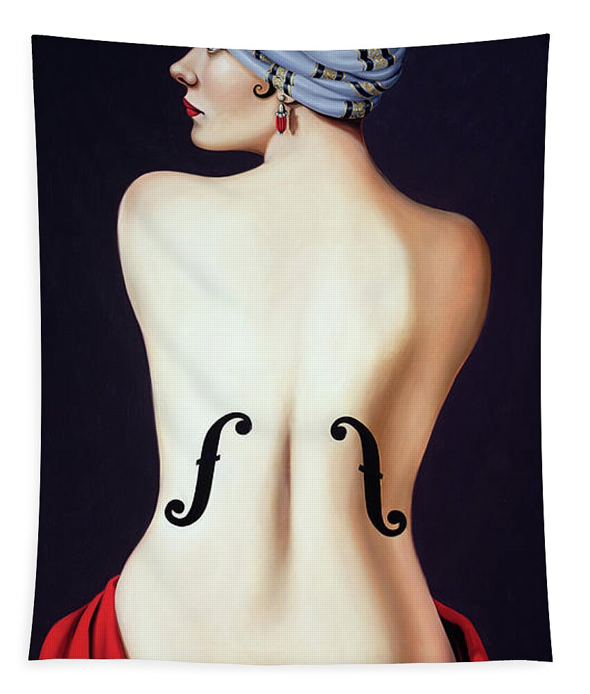 Nude Tapestry featuring the painting Homage To Man Ray by Catherine Abel