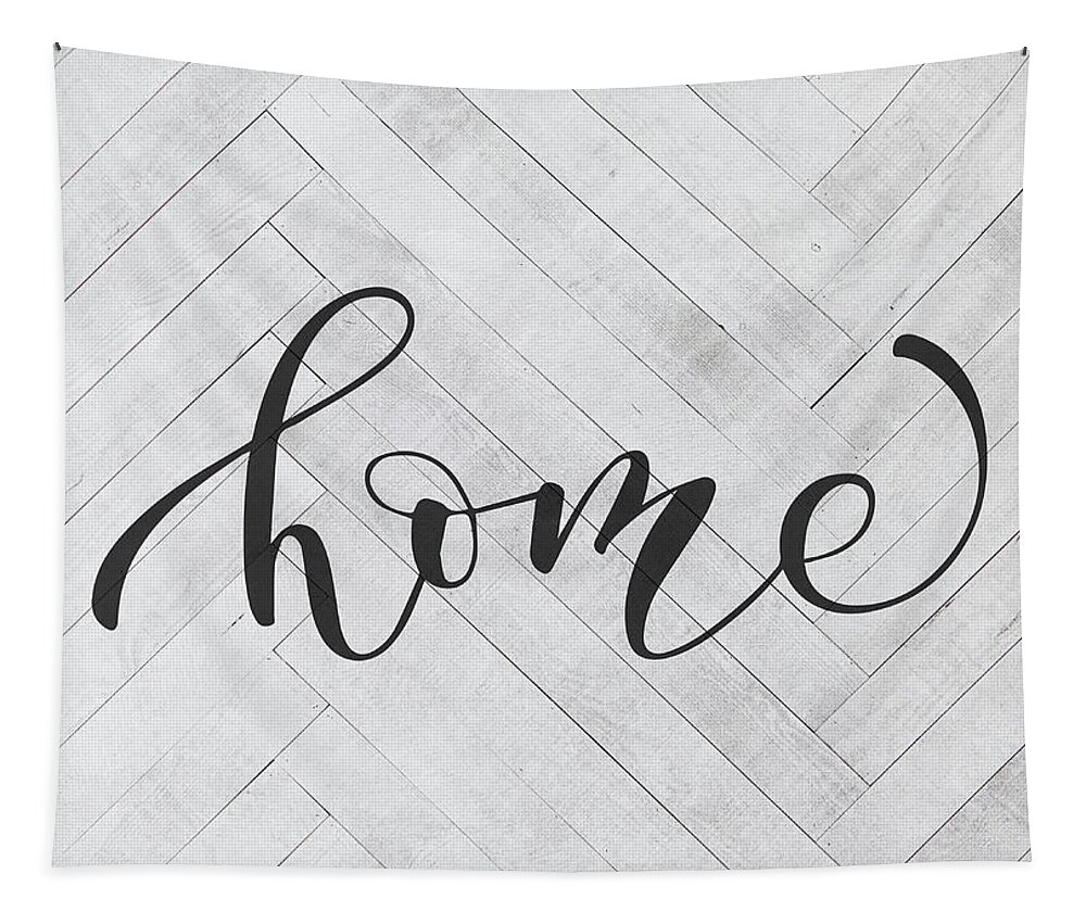 Home Tapestry featuring the mixed media Home Farmhouse Sign Script Vintage Farm Retro Typography by Design Turnpike