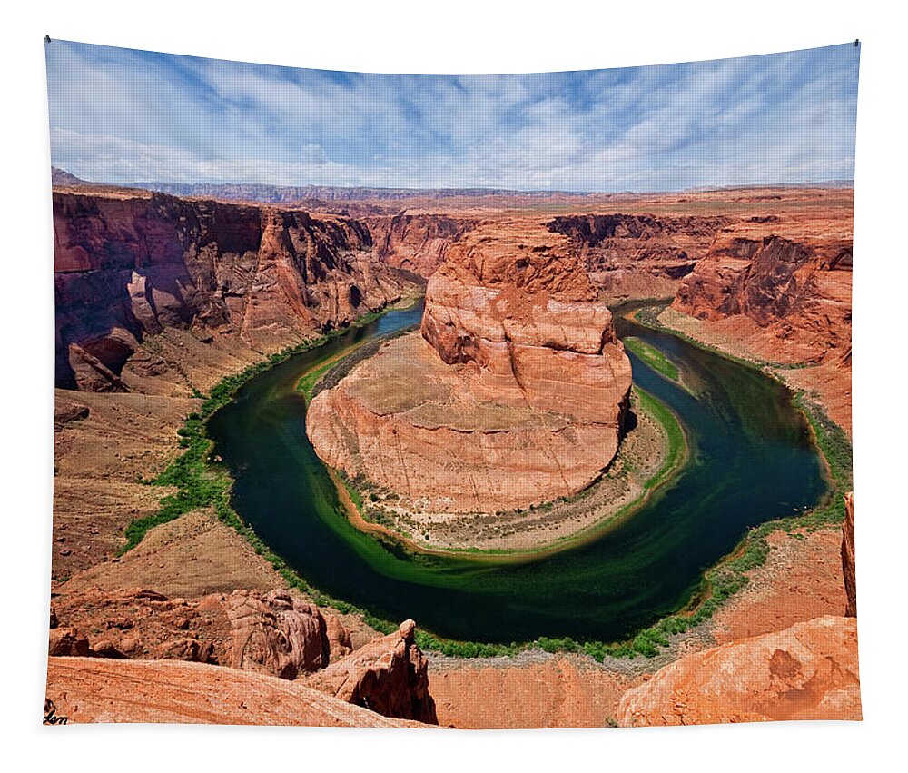 Arid Climate Tapestry featuring the photograph Horseshoe Bend on the Colorado River by Jeff Goulden