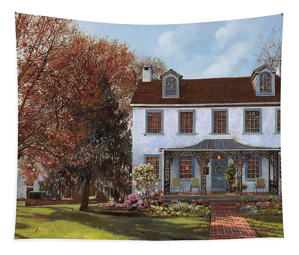 House Du Portail Tapestry featuring the painting house Du Portail by Guido Borelli