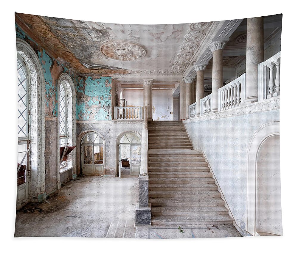 Urban Tapestry featuring the photograph Huge Abandoned Staircase by Roman Robroek