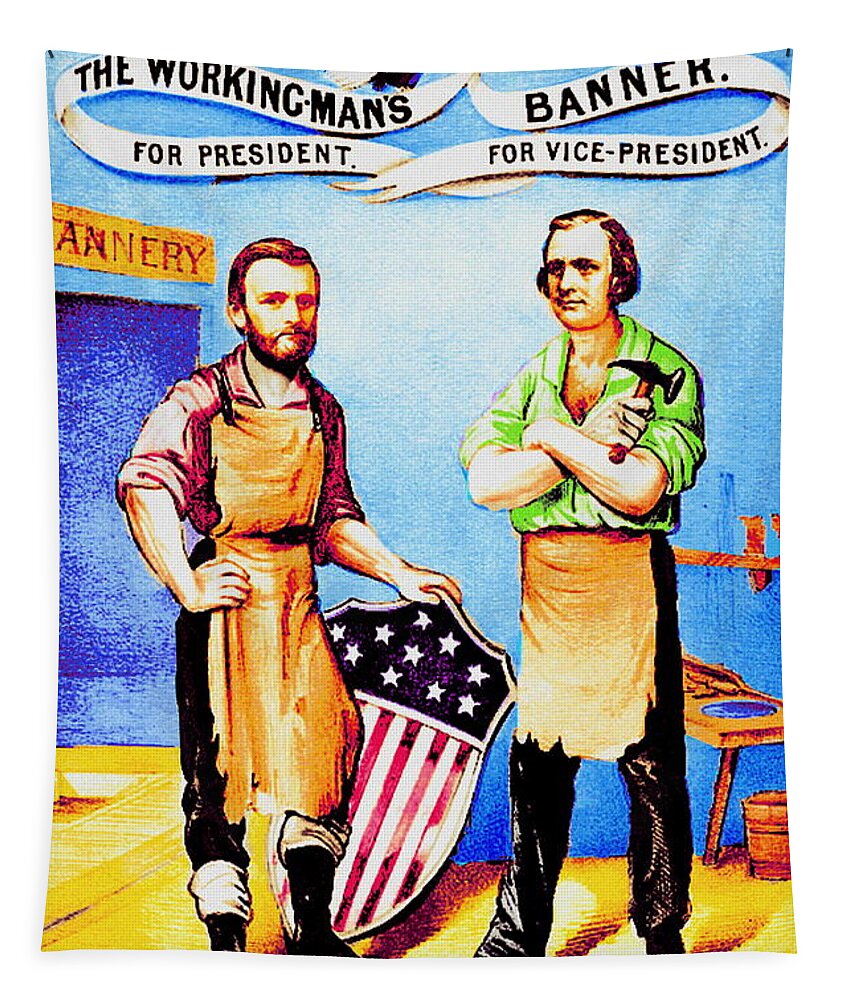 Hiram Ulysses Grant Tapestry featuring the digital art Humble Beginnings II by Cliff Wilson