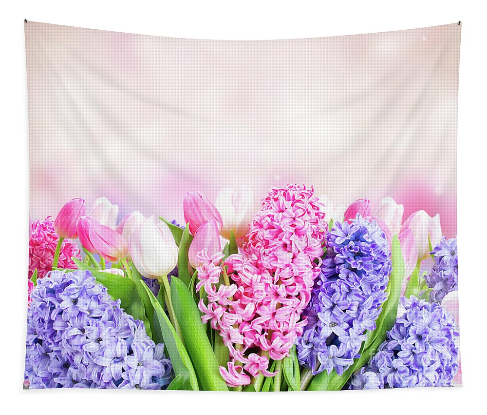 Hyacinth Tapestry featuring the photograph Dreamy Pink by Anastasy Yarmolovich