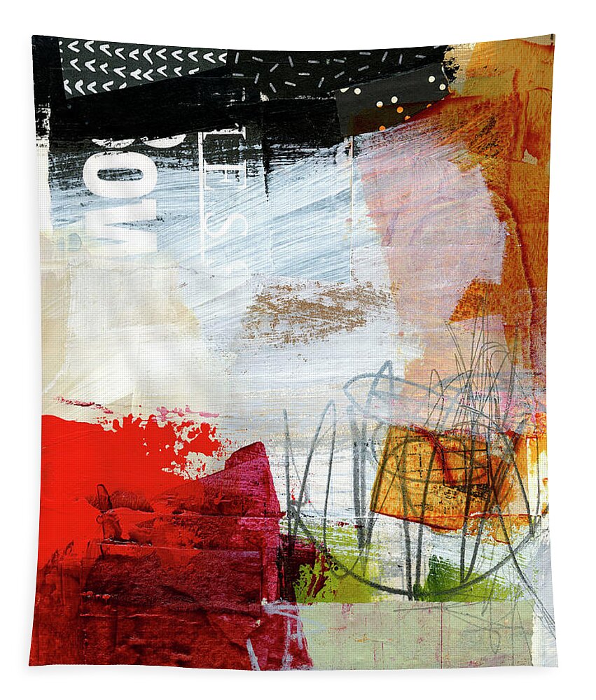 Abstract Art Tapestry featuring the painting Ice Melt #6 by Jane Davies