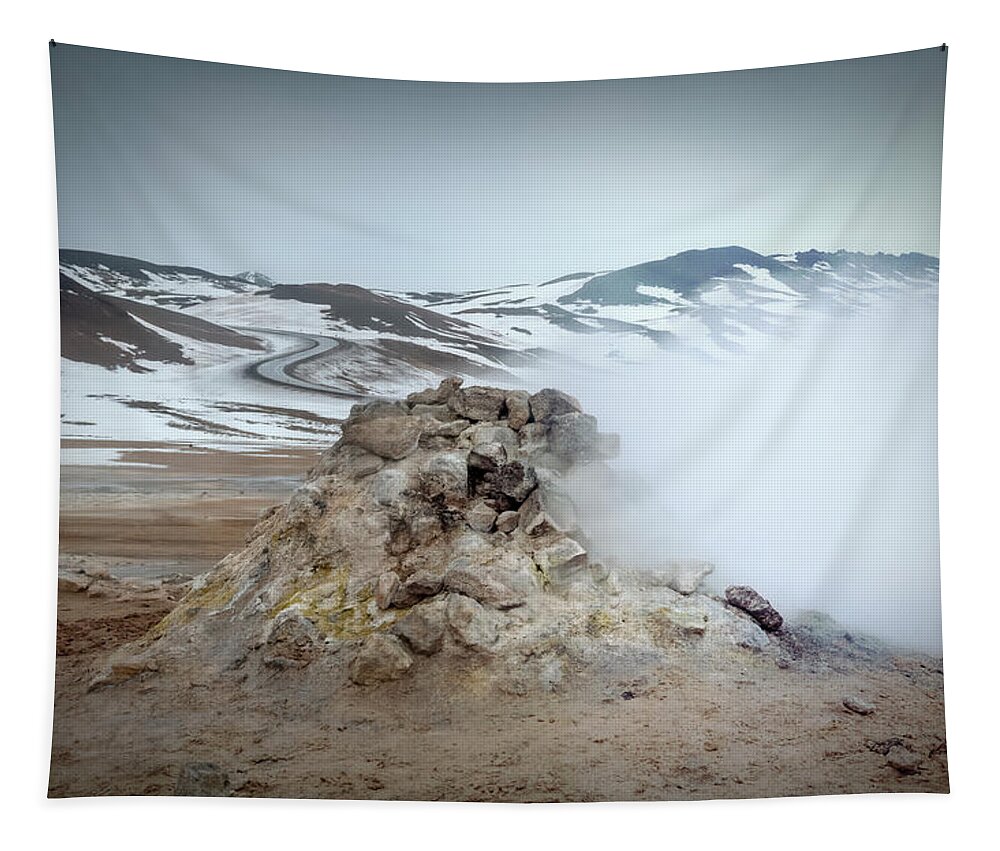 Joan Carroll Tapestry featuring the photograph Iceland Geothermal Field III by Joan Carroll