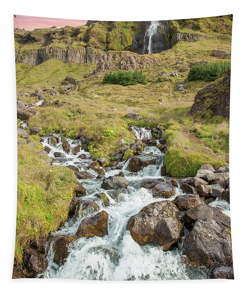 Iceland Tapestry featuring the photograph Iceland Waterfall by David Letts
