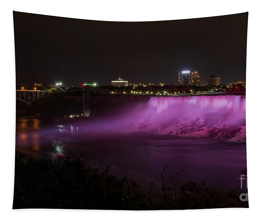 Photography Tapestry featuring the photograph Illuminated American Falls by Alma Danison