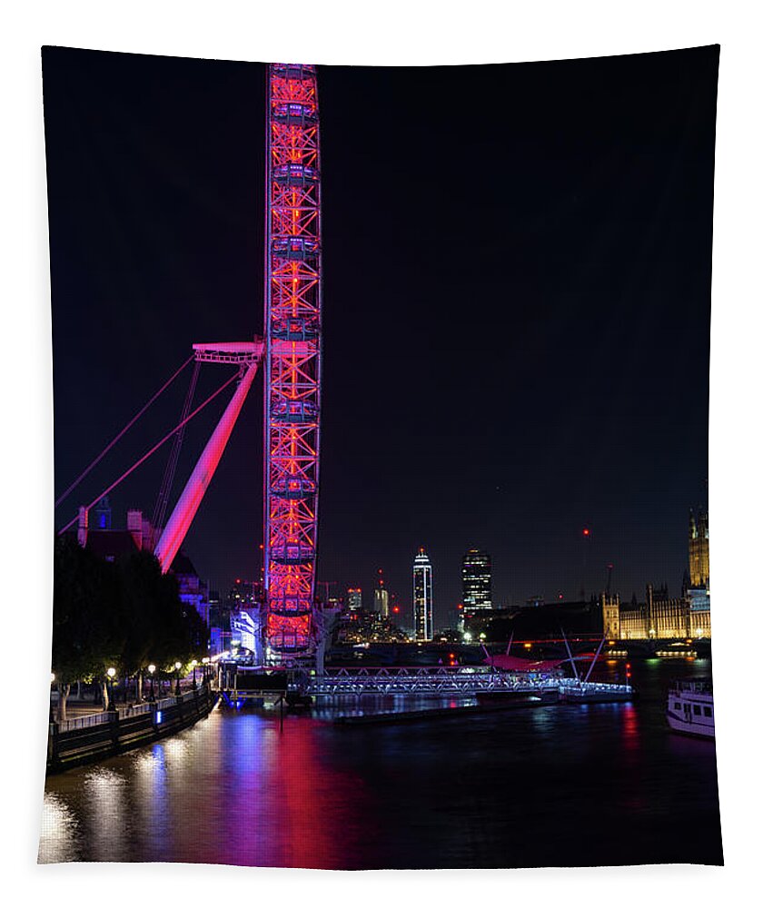 London Eye Tapestry featuring the photograph In the blink of an eye 2 by Steev Stamford