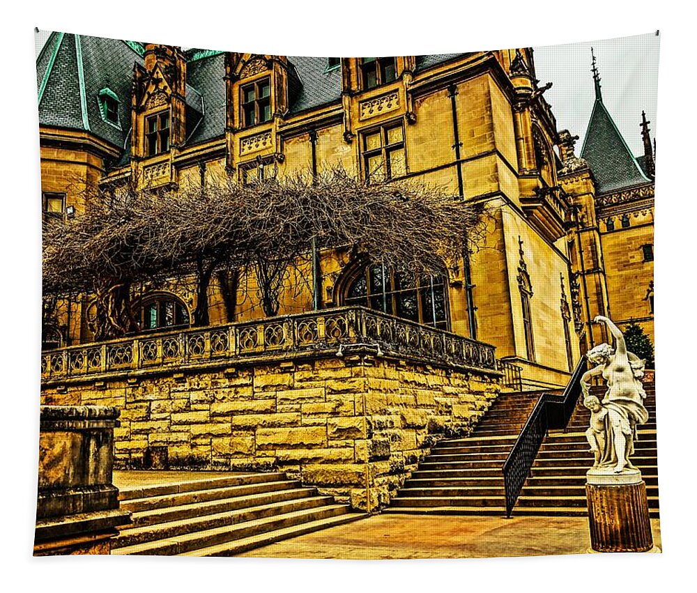  Tapestry featuring the photograph In the Courtyard by Rodney Lee Williams