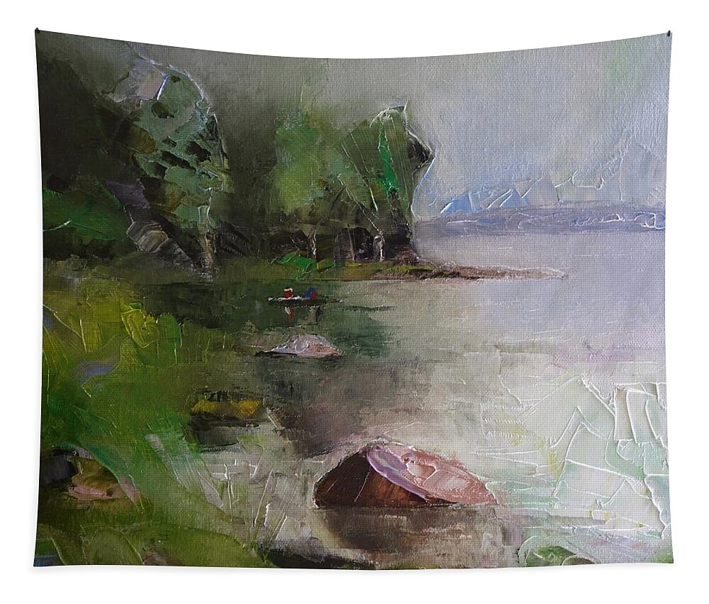 Oil Painting Tapestry featuring the painting In the heart of the morning by Suzy Norris