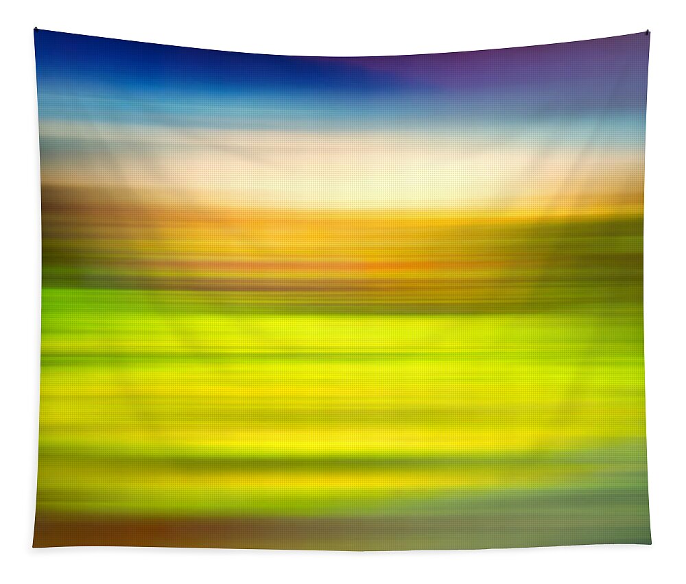 India Tapestry featuring the photograph India Colors - Abstract Rural Panorama by Stefano Senise