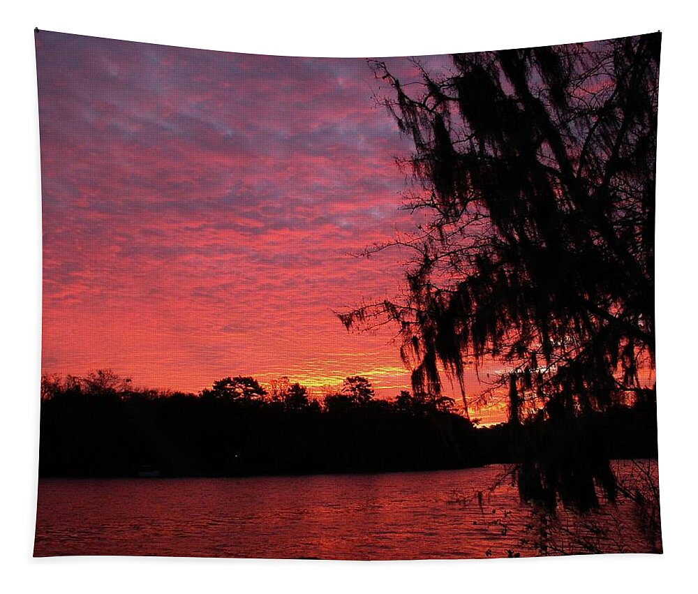 Sunrise Tapestry featuring the photograph Intense Sunrise by Karen Stansberry