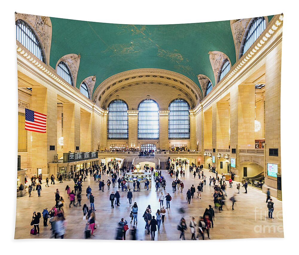 New York Tapestry featuring the photograph Interior of Grand Central station, New York city, USA by Matteo Colombo
