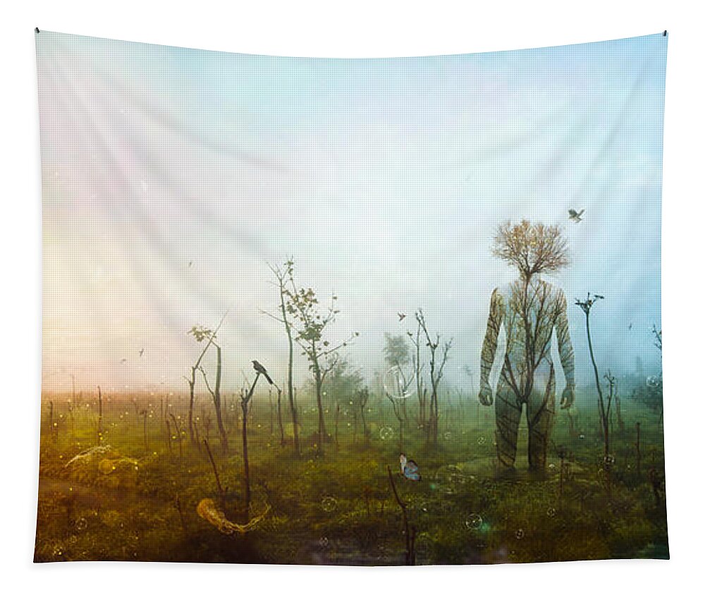 Surreal Landscape Tapestry featuring the digital art Internal Landscapes by Mario Sanchez Nevado