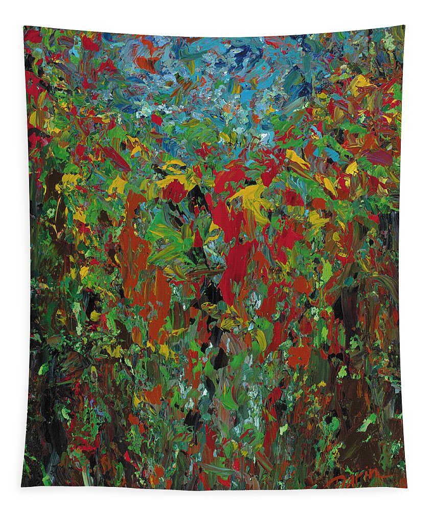 Landscape Tapestry featuring the painting Into the Blue by Darin Jones