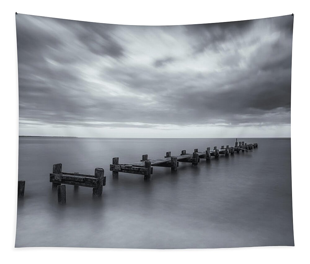 Pier Tapestry featuring the photograph Into the Sea by Rob Davies