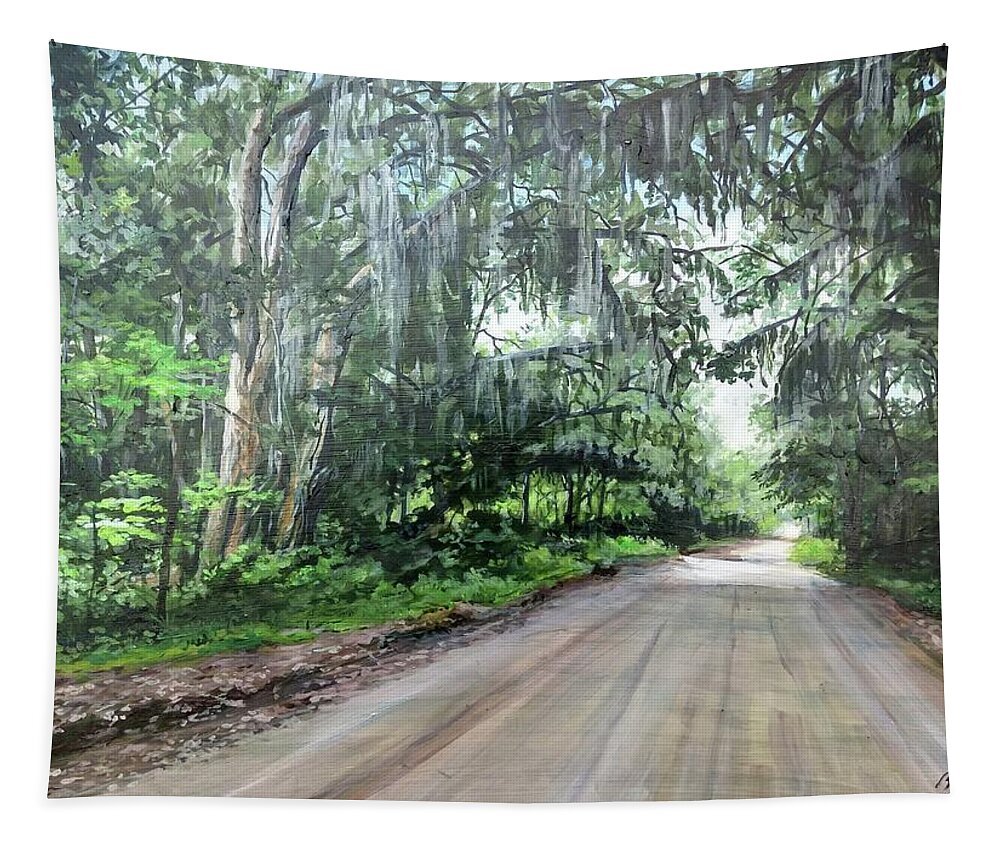 Country Road Tapestry featuring the painting Island Road by William Brody