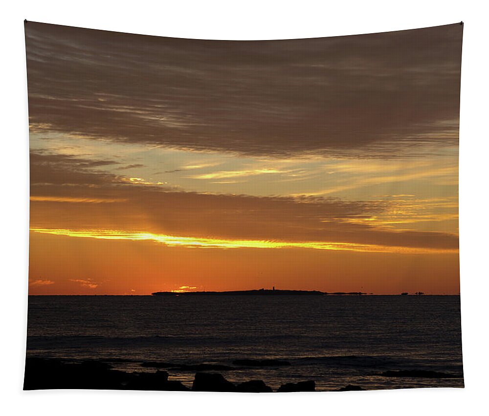 Sunrise Tapestry featuring the photograph Isles of Shoals Sunrise 11 by Richard Gibb
