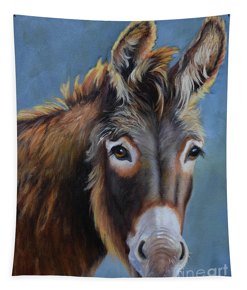 Donkey Painting Tapestry featuring the painting Jack The Donkey by Cheri Wollenberg