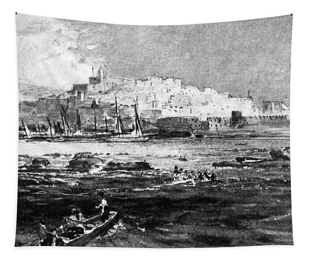 Jaffa Tapestry featuring the photograph Jaffa And The Sea by Munir Alawi
