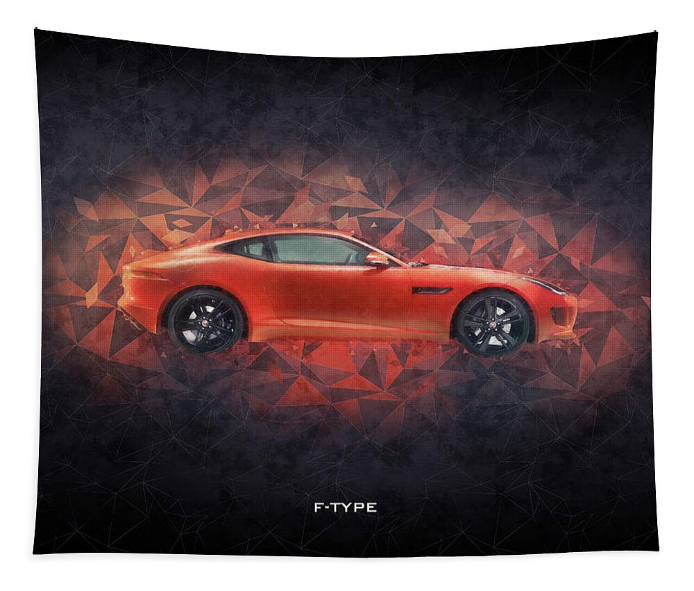 Jaguar F-type Tapestry featuring the digital art Jaguar F-Type by Airpower Art