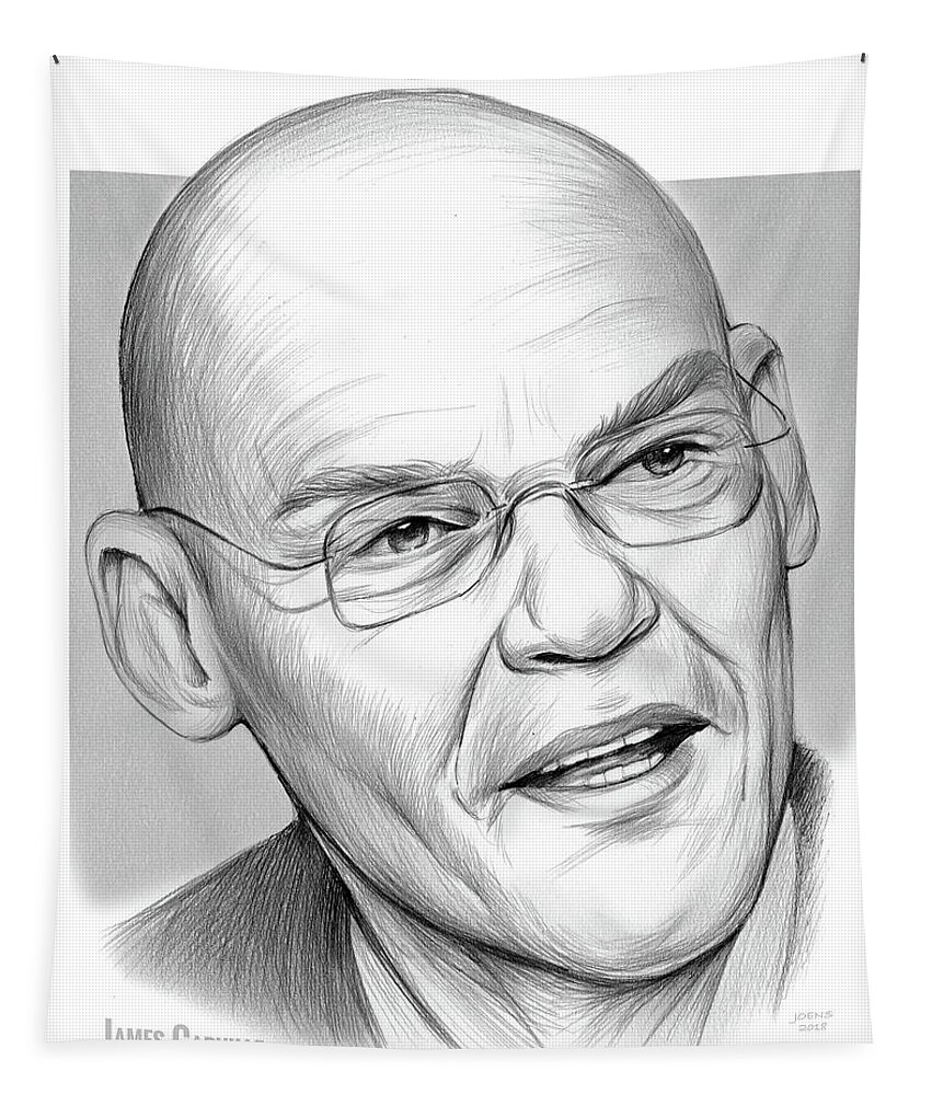 James Carville Tapestry featuring the drawing James Carville by Greg Joens
