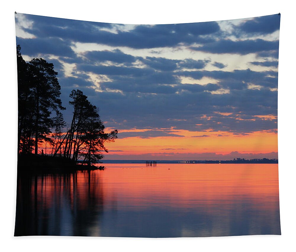 James River Sunrise Tapestry featuring the photograph James River sunrise by Greg Smith